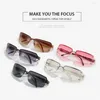 Eyewear extérieure UV400 Femmes futuristes hommes verres de soleil y2k lunettes de soleil pour envelopper le rectangle