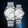 Montre-bracelets Men Automatic Mething Watch Tendance Fashion Tendage Lumineux Couple de cadeau de la Saint-Valentin Lumineux