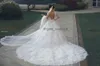 2021 abiti da sposa da spalla di lusso da ballo da ballo Vietido de Noiva de Renda 3D APPLICA FLORALE APPLICA ROYAL TRENO BRIDALS ARABICA SENZA