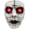 Party Masks Cafele Demon Killer Mask Red LED Eyes brillants Play Horror Halloween Maquillage Q240508