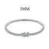 Bling Fashion Sterling Sier Tennis Bracelets 2/3/4mm 5/6mm Zirkonen Sier CZ Cubaanse armband Men Sieraden Accessoires