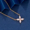sterling sier women's four-leaf clover horse eye Seiko fi light luxury niche high-end collarbe necklace p2YN#