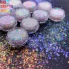 TCT008 Mix Iridescent Rainbow White With Multiple Colors Hexagon shape Glitter for nail art makeup DIY and Holiday decorations 240509