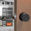 Smart Lock Smart Knob Fitel Lock 4-in-1 sem chave Bonga da porta de entrada com alça Aplicativo/100 impressão digital/ic Card/senha WX