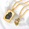 Colliers pendents Punk Rock Anatomical Heart Collier Set Gothic Bijoux en acier inoxydable Titane Rectangle Rectangle Collier Pendant 2553