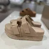 Novo linho da moda Sandálias marrons de areia de areia ao ar livre Moda de borracha de borracha casual de fundo pesado Sandal Sandal Sandals Sandals 35-44