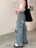 Американская пряная девушка граффити джинсы для женщин 2024 Новое лето.