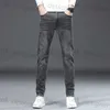 Designer de jeans masculin Spring Grey Jeans Slim Fit Slim Fit Small Feet Elastic Pantal