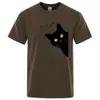 T-shirt maschile Meow Black Cat Funny Printing Men BreathAb T vestiti estivi top a strisce oversize cotone short seve h240508