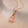 Подвесные ожерелья красочная счастливая сумка ожерелье инкрустации циркония геометрическая цепочка ключи