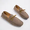 Casual Shoes Leather Men's Formal Mocha Driving Loafers stor storlek Hand sömd Frosted 2024 Model