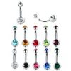 Anelli ombelici 2/5/10pcs Cristallino Pulsante Piercing set di acciaio inossidabile