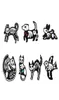 Cartoon Animal Skeleton Creative Bultrasound Image Brooch pour garçons 7pcSet Emorn Pin entier chien Cat Rabbit Bird Metal Badges1107438