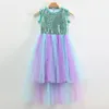 Abiti da ragazza vestito da principessa ciglia senza manicotte in pizzo tulle piatto tulle bohemian feste di nozze in spiaggia per le vacanze