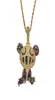 Naszyjniki wiszące oblasycone łańcuch 18 -karatowe złoto bling cZ symulowany diamentowy kolor żaba Hip Hop Naszyjnik dla mężczyzn Charmerka 12227817