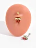 Navel ringen 14G chirurgisch stalen pinbalk vergulde 18k gouden kersen navel ring ring body belly piercing fruit nagels navel navel navel ringen d240509