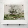 Vintage lente landschap olieverfschilderij canvas muur kunst boerderij esthetische wanddecoratie antieke schapen weiland bloesem boomafdrukken rustieke land thuisdecoratie