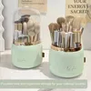 Boîtes de rangement Organisateur du support de brossage de maquillage rotatif avec couvercle en acrylique Cosmetics Maling Brouss Box Box Casseur pour vanité