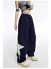 Calças femininas Capris Houzhou Hip Hop Y2K Sorra Sweat Sweats Women Kpop Palhetas de corrida de grandes dimensões Harajuku estilo coreano Larra de perna larga Vintage Y240509