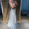 Party Dresses Serene Hill Grey Luxury Beading Shouler med TASSEL SPART Evening Gowns 2024 Formell klänning LA70622