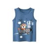 T-shirts 2024 Été Nouveau dessin animé Boys Boys Top Top Beach Childrens Vêtements sans manches Cotton Top T-shirt Childrens Vêtements 2-10 ans Oldl240509