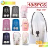 Sacs de rangement 10 / 5pcs Chaussures Sac organisateur de voyage non tissé Portable Pootproof Pocket Clothing Tranparent Hanging Shoe