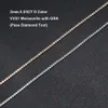 Ewya volledige 2 mm 0,03ct d kleur moissaniet tennis ketting voor dames dame sier vergulde gouden nekketting choker kettingen