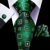 Bow Ties Hi-Tie Green Box Nieuwheid Silk Wedding Tie voor Men Handky Cufflink Set Fashion Designer Gift Ntring Business Party 256F