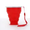 Cuptes en silicone extensible à boisson extensible tasse d'eau de voyage à eau portable des tasses de camping pliantes réutilisables avec des couvercles pour la randonnée de randonnée en plein air