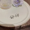 Stud Koreaner kleiner Star Hoop Ohrringe süße silberne Farbe Quasten Geometrische Ohrring Mode Punkschmuck Geschenke