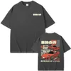 Herrt-shirts 2024 anime initial d drift ae86 dubbelsidig tryck tshirt rx-7 r34 Skyline gtr jdm mens vintage harajuku överdimensionerade t shirts t240506