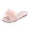 Pantofole da donna gelatina estiva di gelida cristallo usura trasparente Anti slip flop flop di grande dimensione 36-41