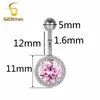 Anneaux de nombril couleurs argentées bouton de nombril Piercing bijoux 14g g23 titanium hargell belly oreille cristal anneaux de nombril