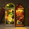 Miniatures bricolage livre coincement en bois stand puzzle futur monde kits de construction miniatures