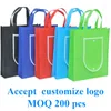 Aufbewahrungstaschen 20 PCs Ankunft Nicht gewebter Beutel Einkaufsbeutel ECO -Werbe Recyle Tote benutzerdefinierte gedruckte Logo machen