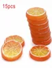 Fette artificiali da 15 pezzi di frutta artificiale Flette arancione arancione Arrivo di applicazione Decorazioni realistiche18617782
