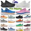 2024 free shipping designer bondi 8 clifton 9 running shoes for men women Black White Lime Glow Mist Black mens sneakers trainers