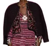 2022 Women Girls Wool Jacket Vintage Tweed Designer Blazer Pavone su misura per pavone con pulsanti Lettere Brand Bre8036892 Single Bre8036892