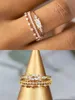 Designer Tiny Small Ring Set for Women Gold Color Cubic Zirconia Midi Finger Rings Wedding Anniversary Jewelry Accessories Gifts white wedding