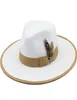 Wool Fedora Hats For Women Wide rand Men Men Caps Filted Hat Panama Church Wedding Feather Band Men Hat Sombreros de Mujer 220622294116