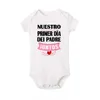 T-shirts Our First Fathers Day Family Matching Clothes Daddy T-shirt Baby Bodysuit Dad Baby Fathers Day Look Outfit Holiday Shirt T240509