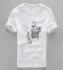 Italia Nuevas estampados personalizados Linen Men Summer Summer White Men T Shirt Manga corta Men Camiseta Camisetas Mens X06289012226
