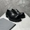 Lässige Schuhe Unisex Schuhe Dicke Soled Round Toe Women Derby Modeplattform Männer Leder Oxford Black Moccasins