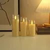3pcs Bougies sans flammes blanches Lumière Battiez en acrylique en acrylique avec festival à distance décor de fête de mariage romantique 240430