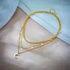 Anhänger Halskette Laldly 316L Edelstahl Gold Farbe Mond Sterne Halskette für Frauen Mädchen Trend 3in1 Ketten Halskrank