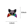 Rainbow Bat Sparkle paillettes émail émail mignon mignon effrayant noir grand yeux broche surréalisme insigne animal de mode de mode de mode décor