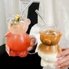 Vinglas Cartoon Bear Shaped Coffee Mug Novely Juice Glass Drinkware Cup Beverage för KTV Bar Club Parties