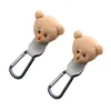 Peças de carrinho de bebê Conjunto de 2pcs Adorável urso bebê gancho caroz de couro pu pu