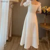 Abiti casual di base femminile da donna maniche a soffio rosso elegante scozzera quadrata abito casual abito casual giubbotto da spiaggia per matrimoni estate 2023 xw