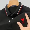 Hoogwaardige luxe heren zakelijk poloshirt geborduurde heren polo Huishuizen T-shirt straatmodemerk polo shirt 240507